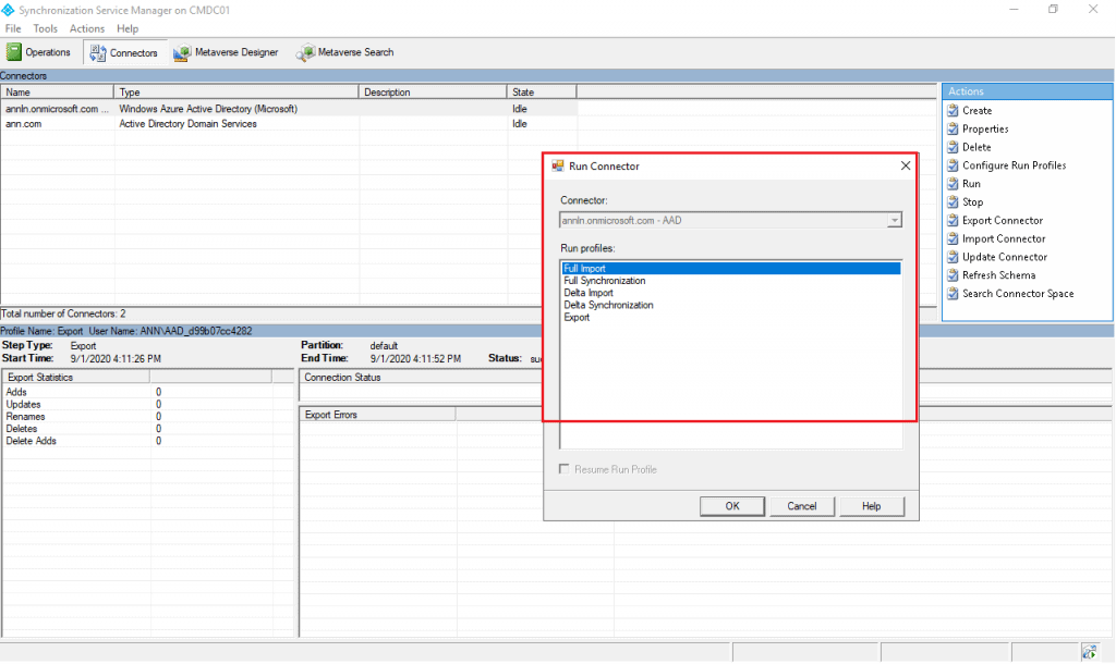 Intune Guide Post 2 | ADD Connect Sync | ADSyncScheduler 3