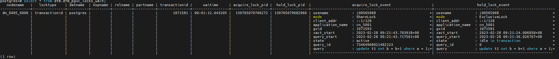 GaussDB(DWS)运维 -- 锁等待监控