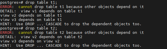 GBase 8c 视图依赖的DDL操作合集